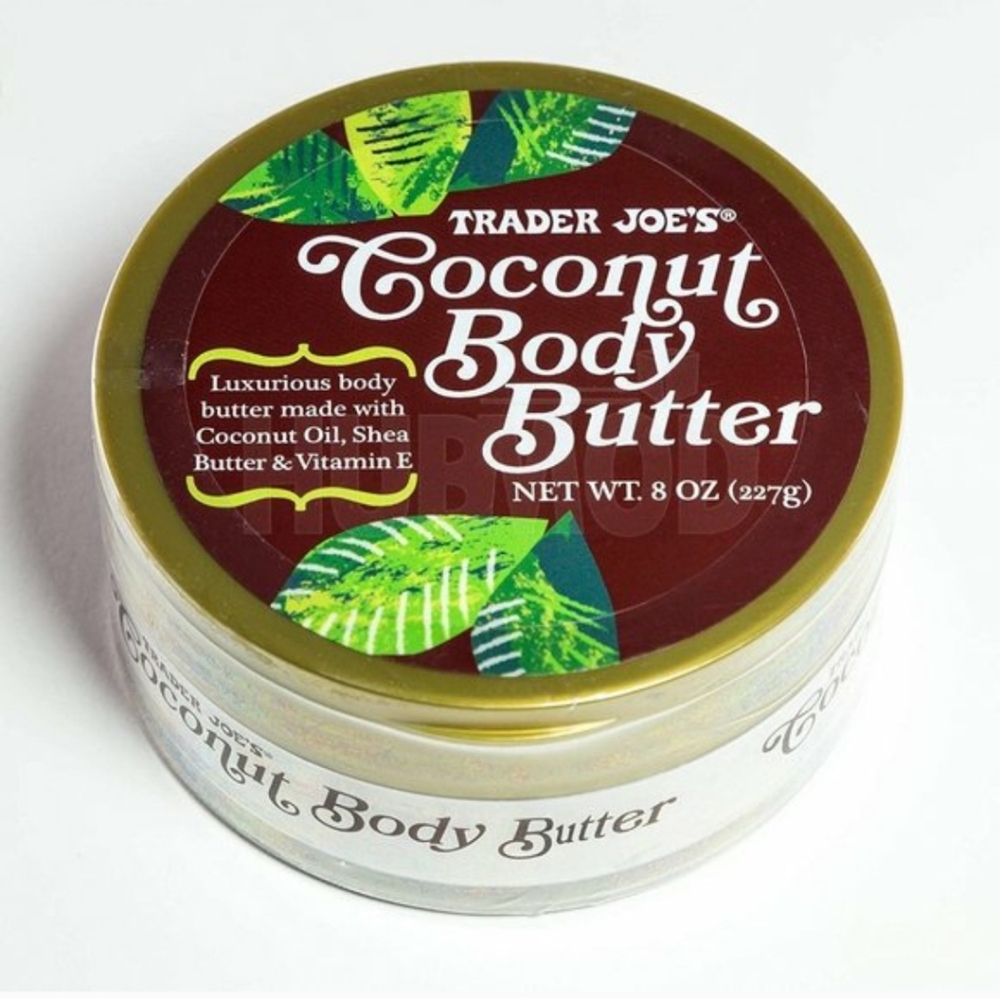 Trader Joe's Coconut Body Butter - Green and Brown Tub.  New. 8oz.